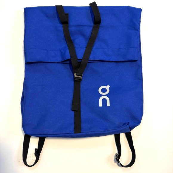 On Running On Cloud Royal Blue Canvas Ambassador Backpack Gym Tote Fold Shoe Bag - Picture 3 of 6
